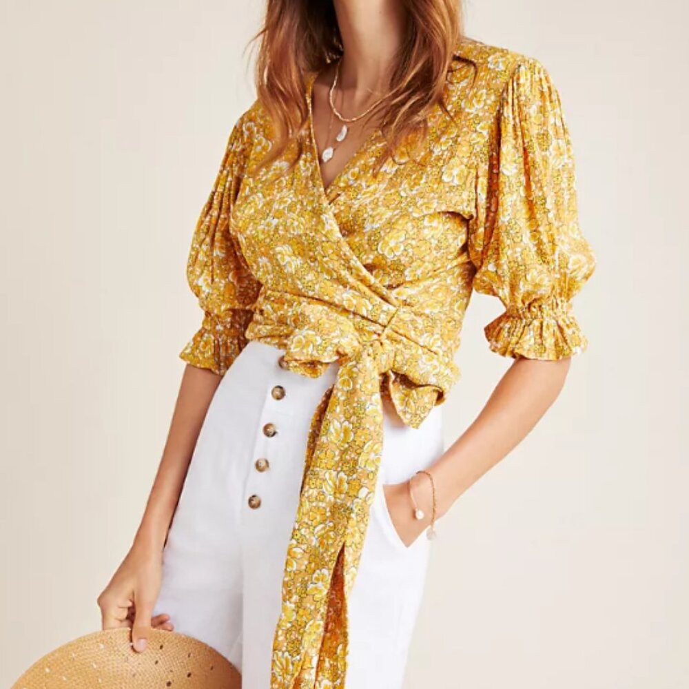 Faithfull the Brand Saffron Wrap Blouse
